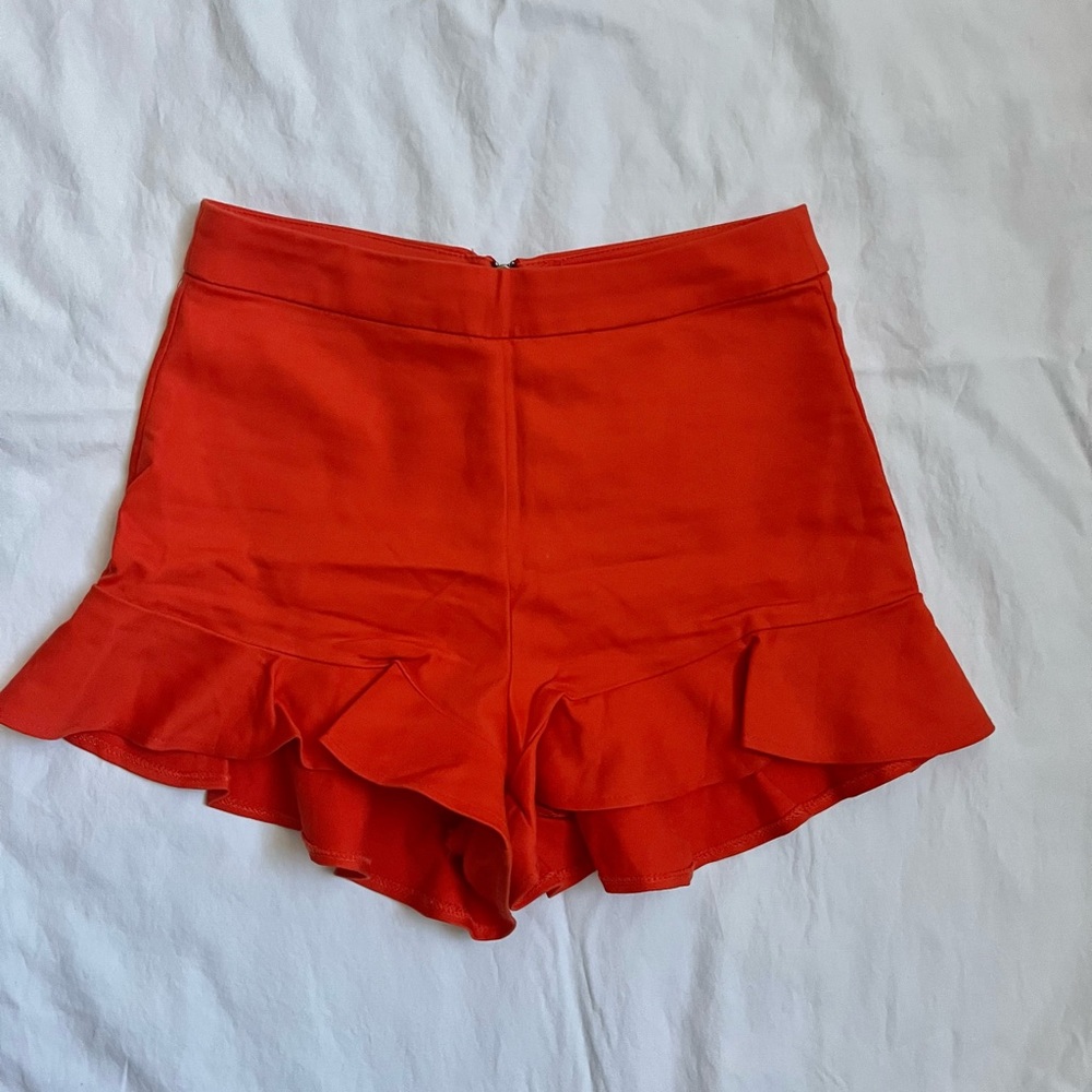 Orange Ruffle Zara Hot Shorts